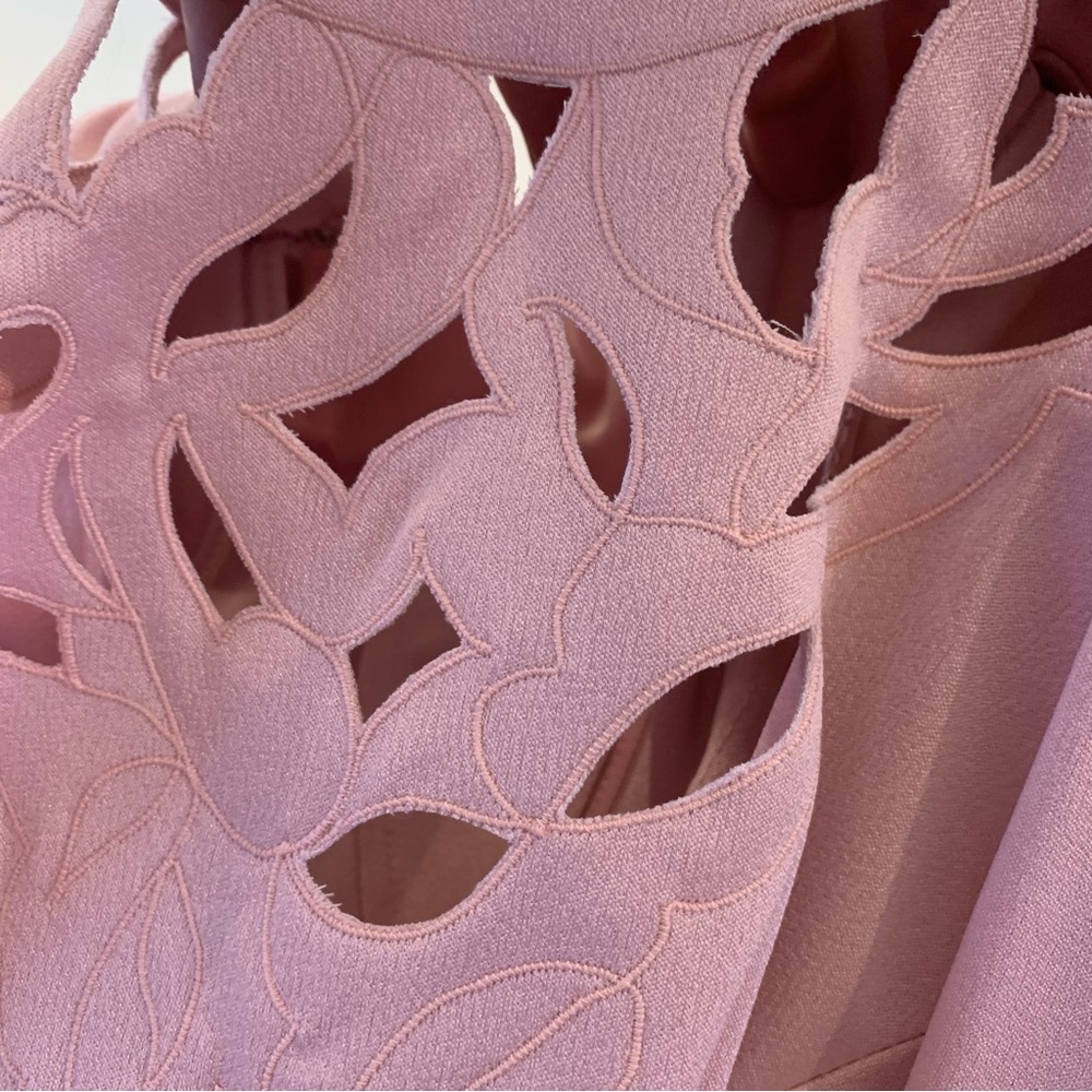 Vintage 60’s Ruched Sleeve Lilac/Pink Blouson Filigree Dress Woman’s Size Large. - Picture 6 of 15